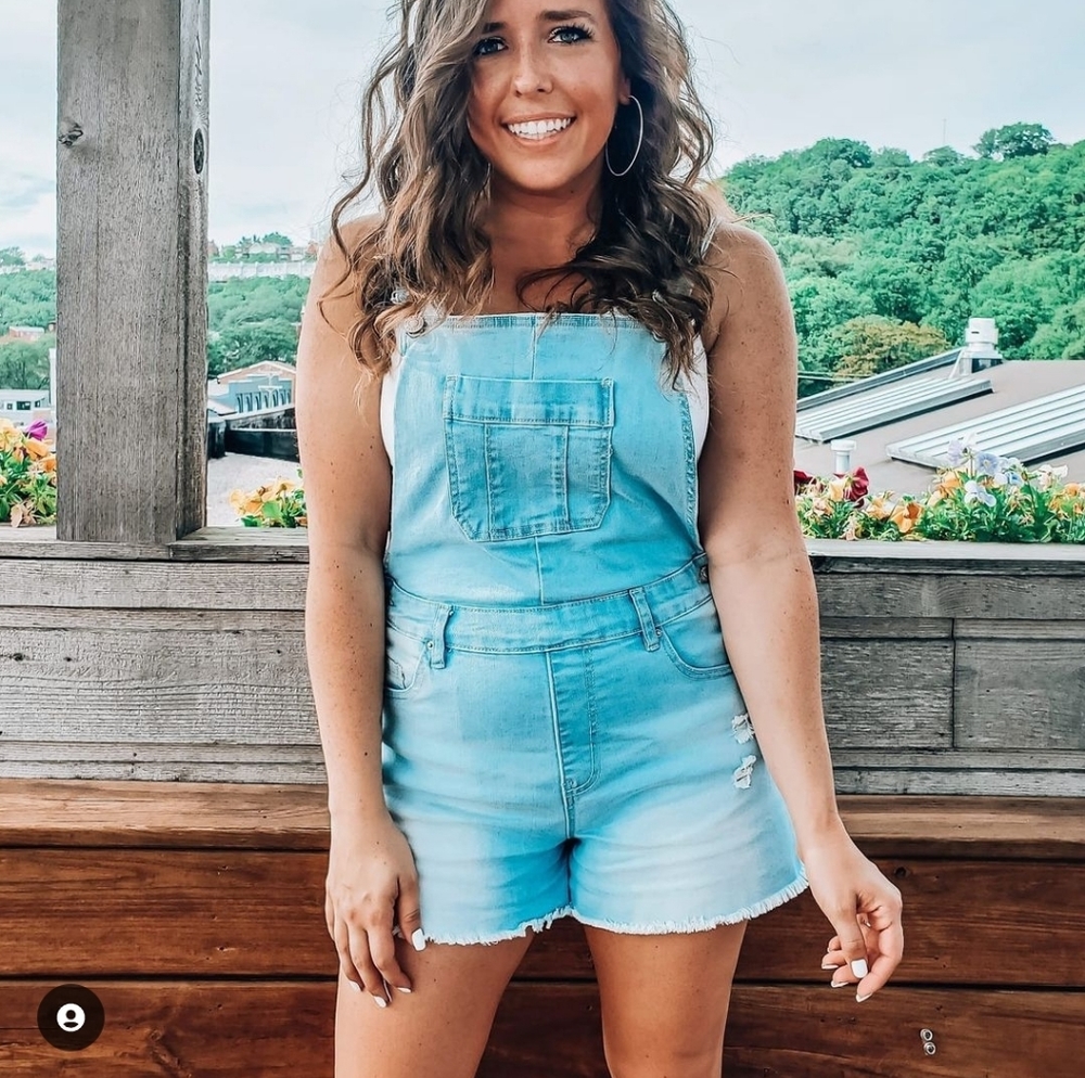 Jean short overalls